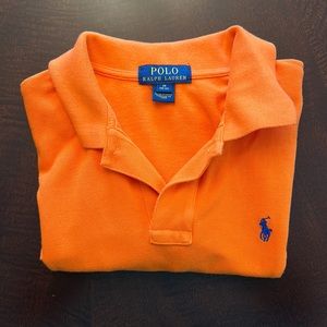 POLO Ralph Lauren Boys Med Orange Polo Shirt Gently Worn